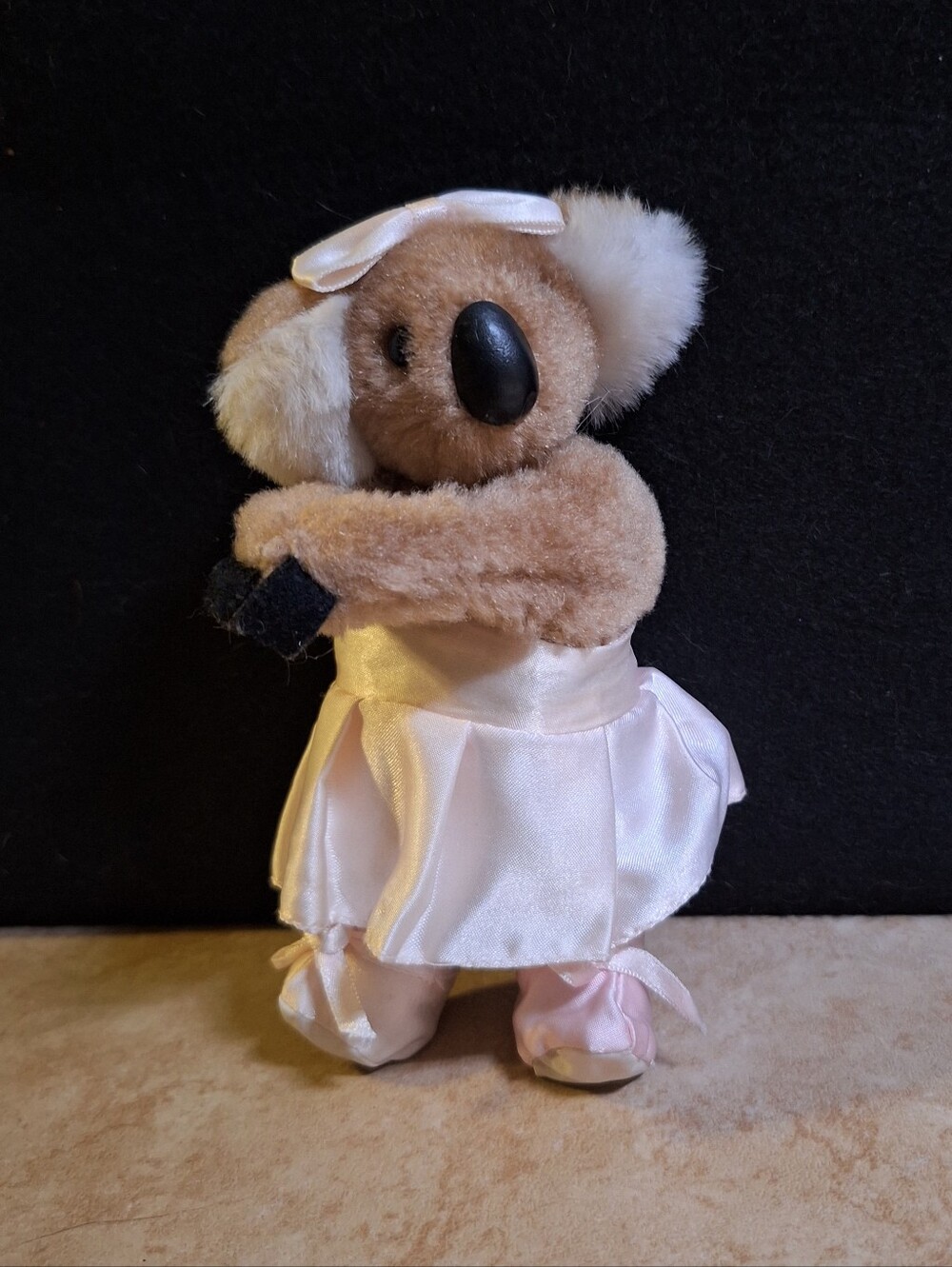 Koala Kids Vintage 1985 Plush Ballerina Koala Hugger/Clip On Moveable Head 6"